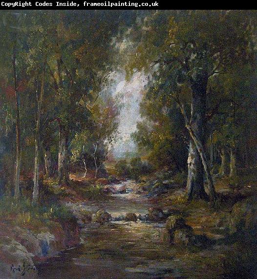 unknow artist River in a forest